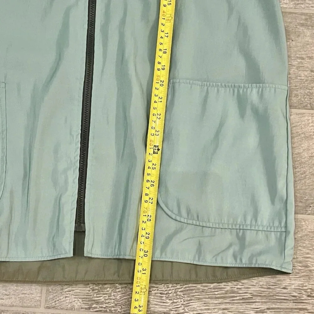 Maralyce Ferree Women’s Reversible Raincoat Size Medium Olive Green Mint Green - Picture 4 of 6